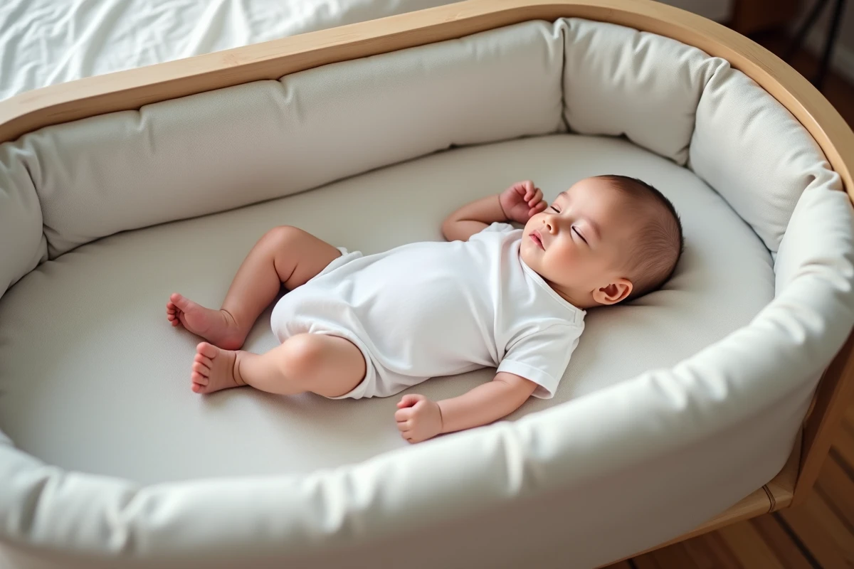 Bebe garcon allongé dans un cosleeper moderne
